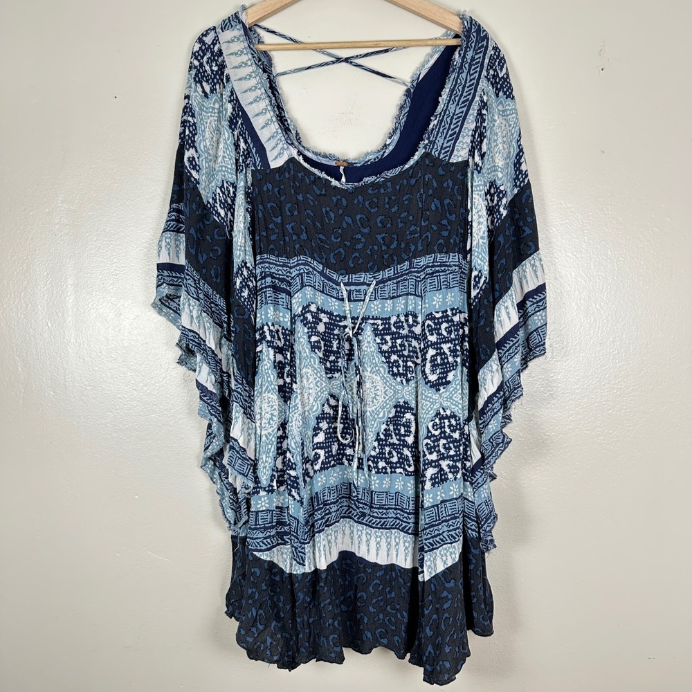 Free People Blue & Navy Printed Mini Dress - Picture 2 of 9